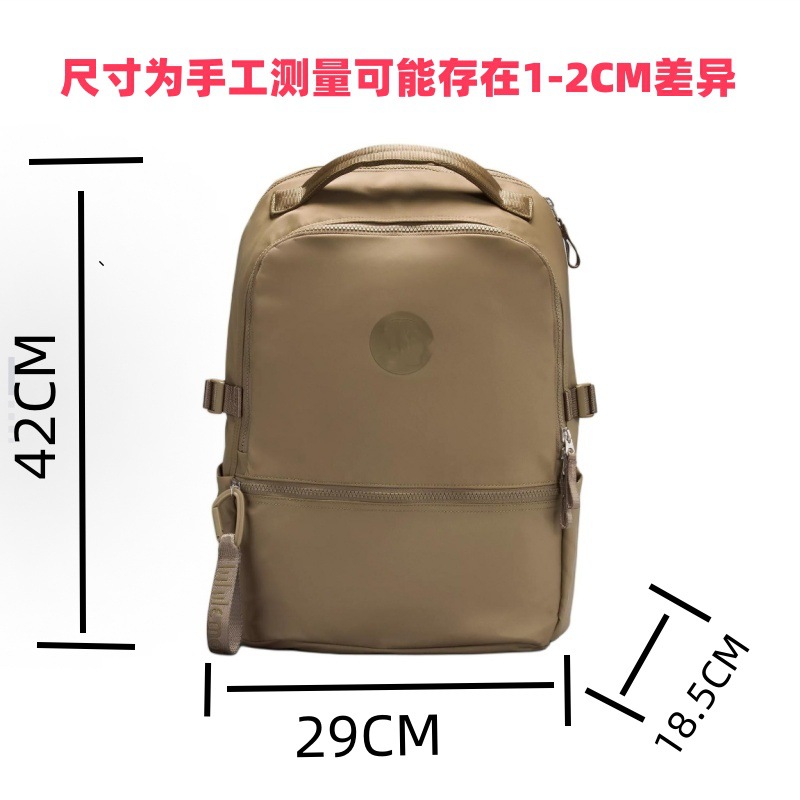 lulu unisex backpack, fashionable nylon backpack, large-capacity student schoolbag, outdoor travel and leisure bag pic 1