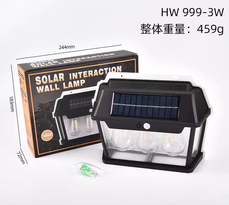 户外太阳能小房子灯感应钨丝暖光壁灯庭院别墅花园防水房子壁灯详情16
