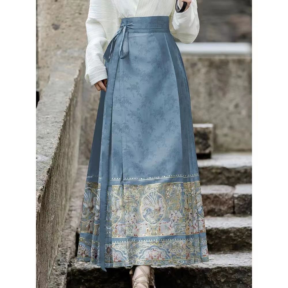 国潮新中式国风{天女下凡}马面裙套装宋制汉服女装成人日常半身裙日常详情5