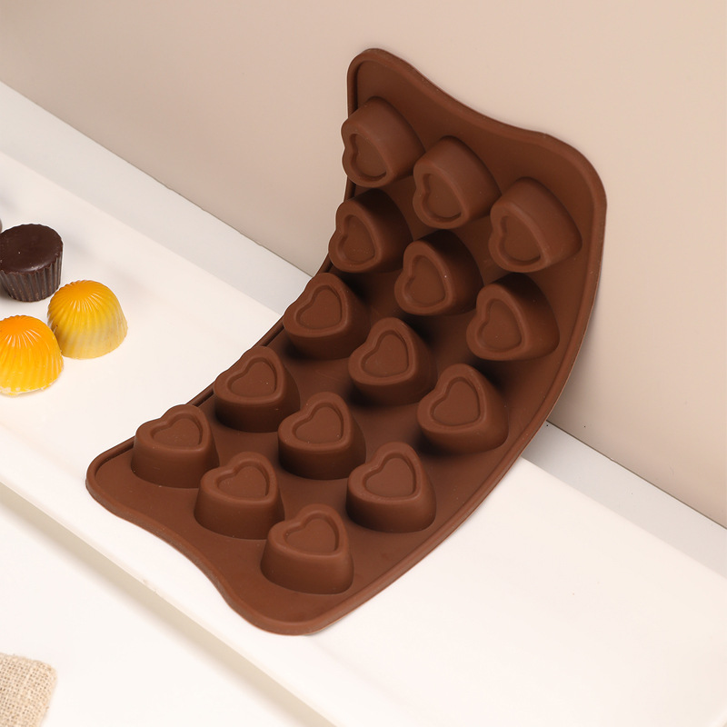 diy handmade chocolate silicone mold, fondant mold, heart-shaped flower cartoon model, epoxy resin mold, ice cube tray pic 1
