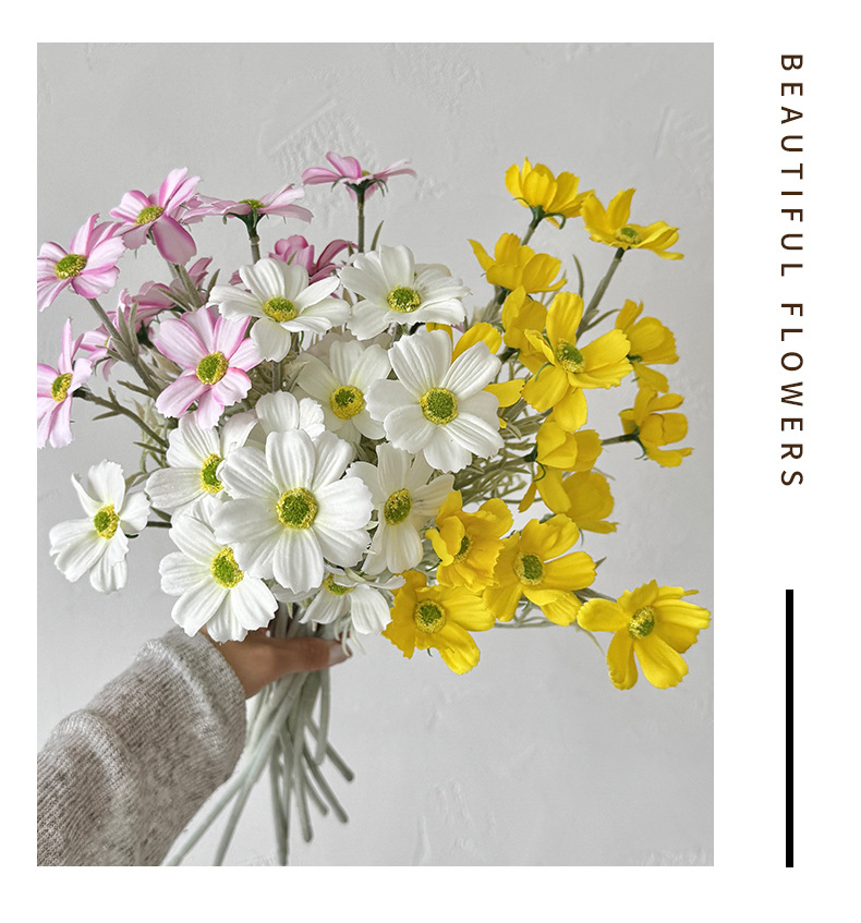 ins风格桑花仿真花菊波斯雏菊花束假花装饰摆放插花绢花拍照道具详情12