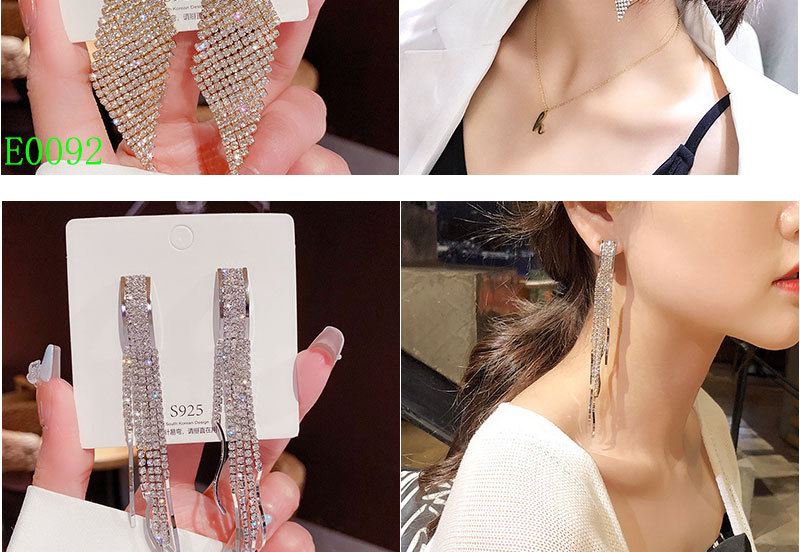 925银针轻奢锆石百搭耳环高级感时尚耳钉女气质爆款流苏耳饰批发详情8