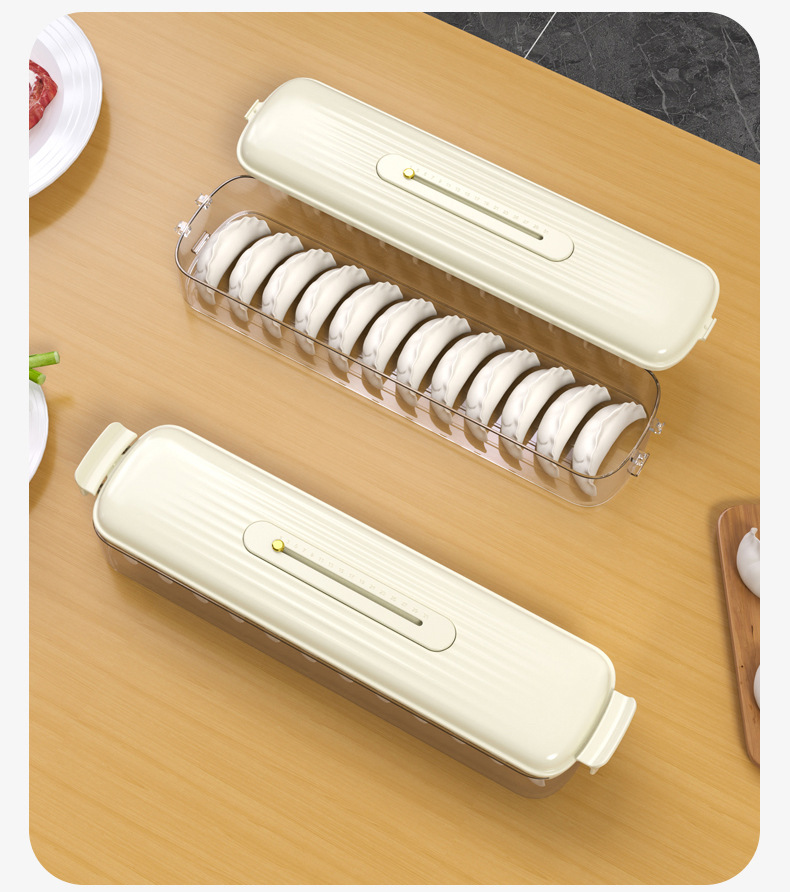 夹缝饺子盒冷冻盒冰箱侧门专用保鲜盒食品分装整理盒省空间饺子盒详情16