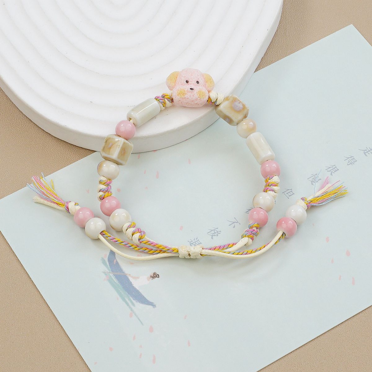 Jingdezhen ceramic bracelets, cartoon with texture, Teddy dog handcrafted ornaments, bracelets, student gifts, and street vending accessories pic 12