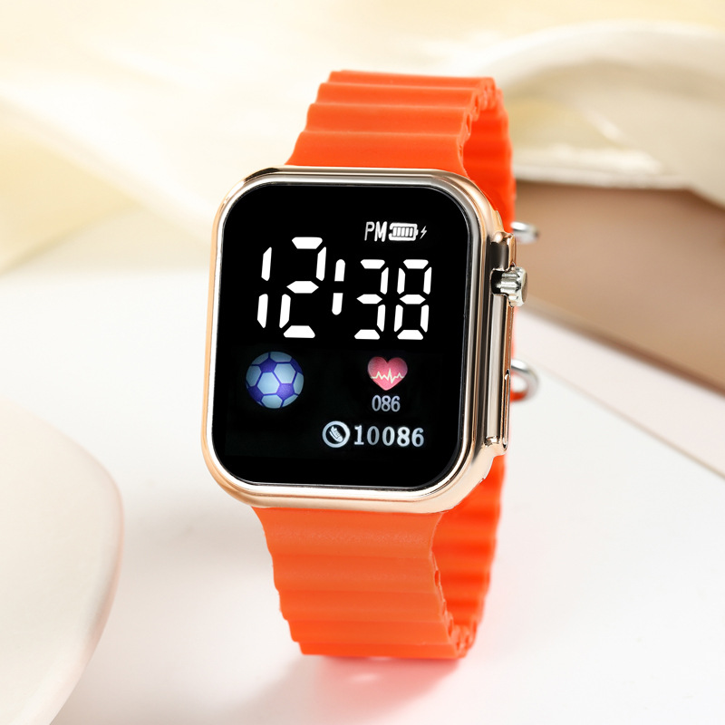 New in-stock wholesale cool electroplated LED square electronic watch, fashionable outdoor touch couple watch for primary and secondary school students pic 9