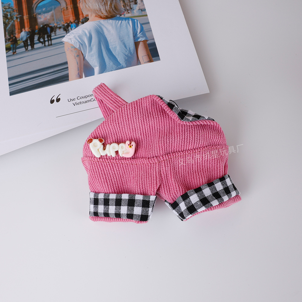 现货娃衣一二三代盲盒labub衣服蒙奇奇凯蒂猫咪娃娃衣卡通背带裤详情18