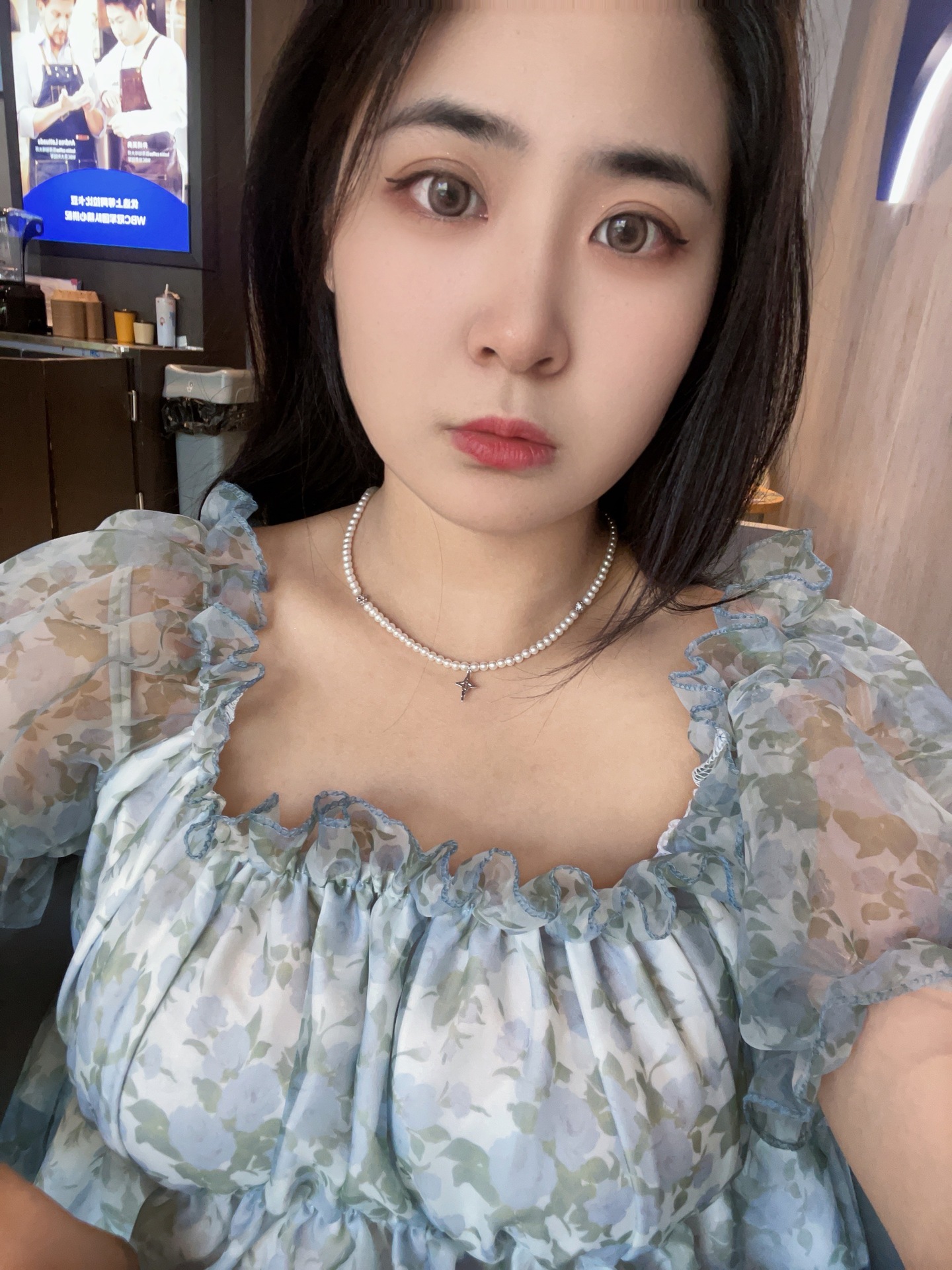 2024新款不掉色星芒吊坠施家珍珠项链爆款简约颈链精致闪亮百搭详情2