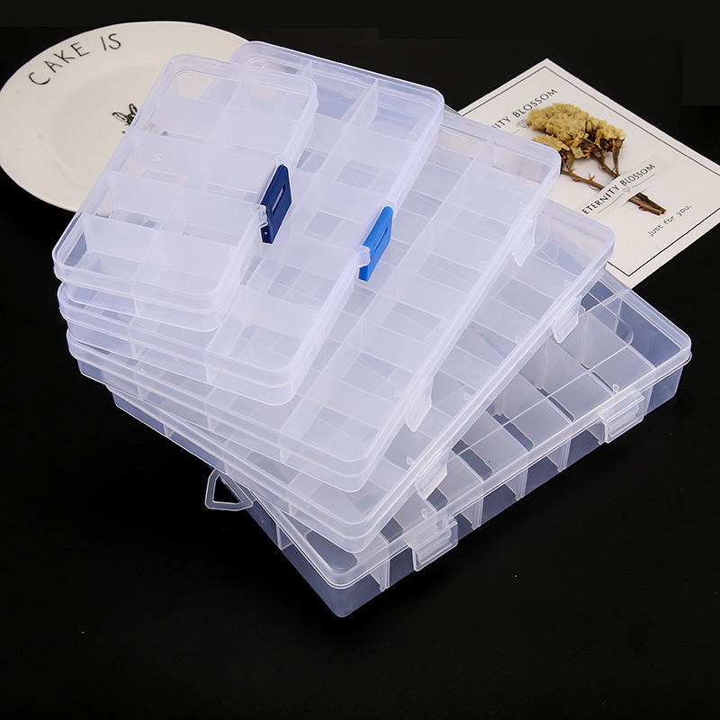 15-compartment transparent plastic box/decorative storage box inserts can be assembled with DIY handmade jewelry accessory materials pic 1