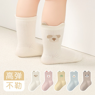 宝宝袜子秋季新品a类棉无骨卡通婴儿袜四双装儿童中筒袜不勒透气详情2