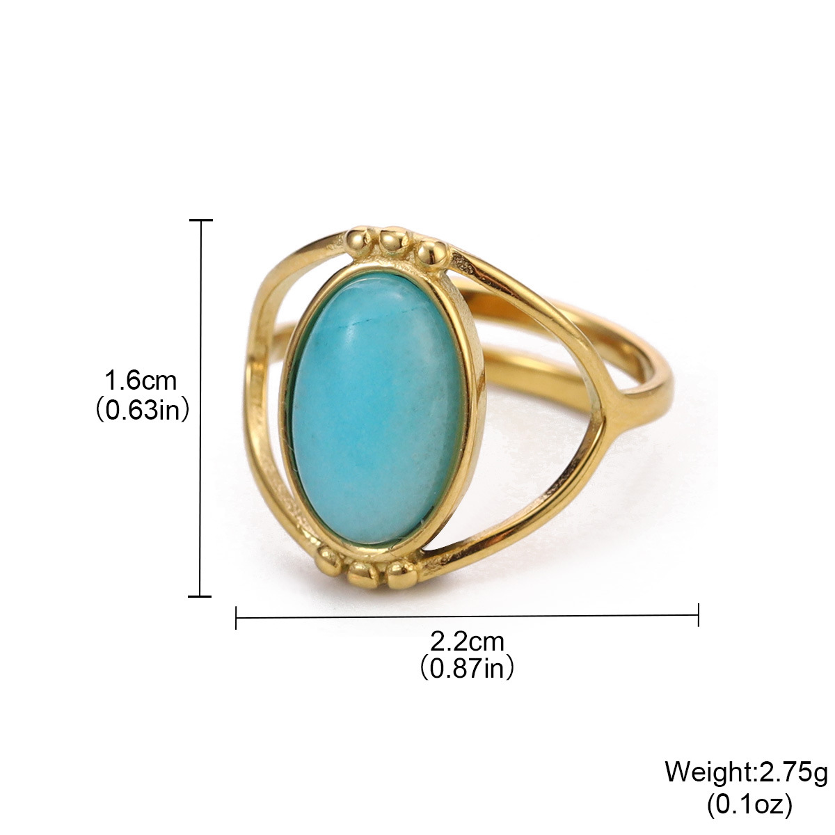 Best-selling stainless steel natural stone rings for women on AliExpress, non-fading titanium steel retro geometric rings for women pic 24