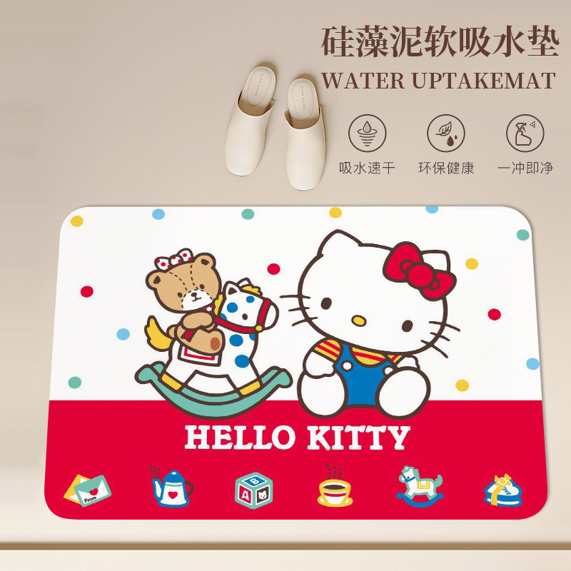 卡通可爱HelloKitty地垫家用浴室吸水卫生间门口防滑脚垫详情4