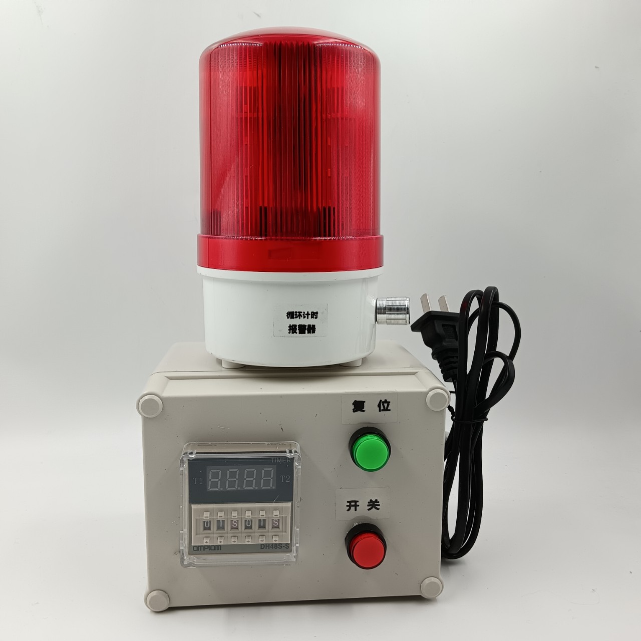 定时间报警器计时报警器工业机器设备工作提醒循环声光报警器220v详情1