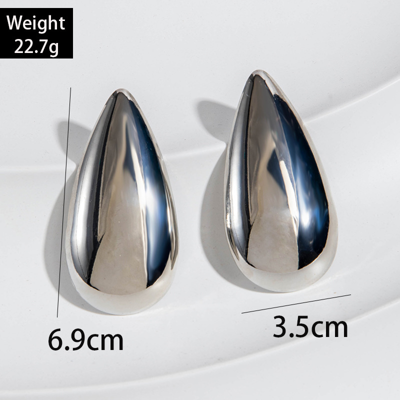 欧美跨境时尚八字麻花大水滴铁质耳环设计感几何方形扭纹耳坠耳饰详情5