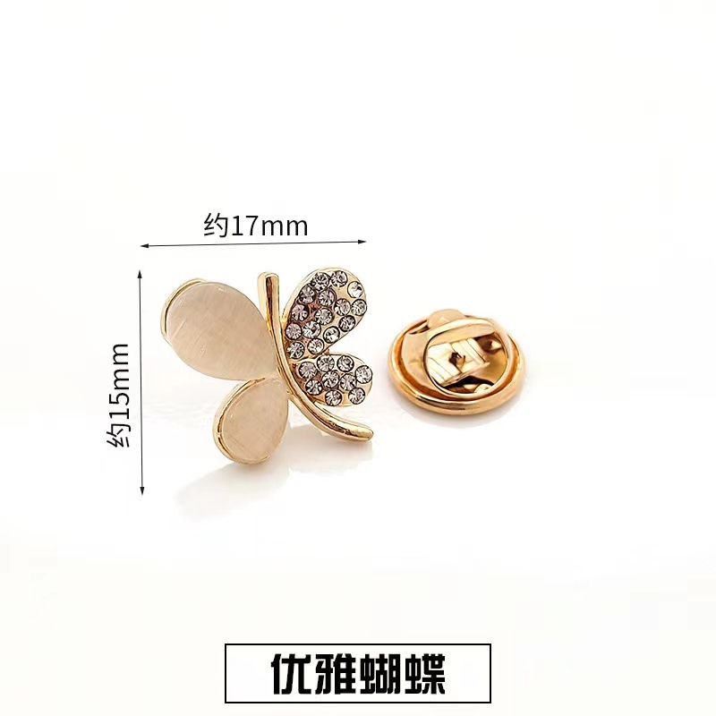 时尚猫眼石蝴蝶结领针胸针女百搭可爱防走光别针固定防走光潮流胸详情23