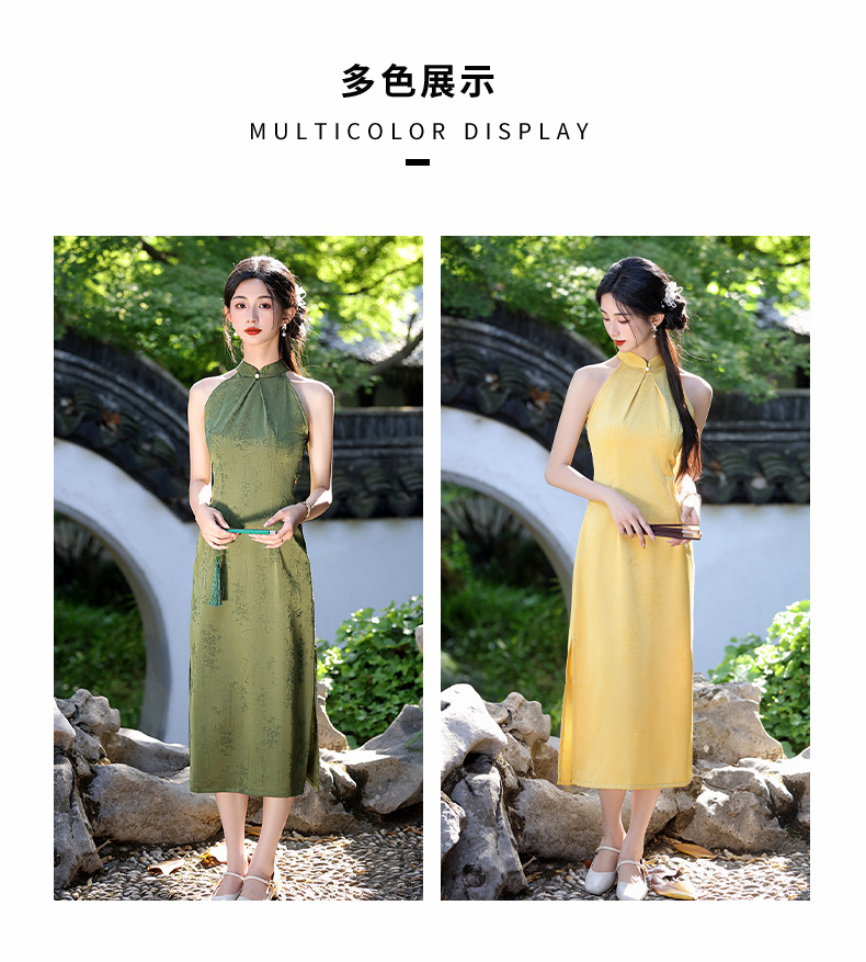 Green cheongsam 2025 new style for young girls, a new Chinese-style daily improved sleeveless beauty dress for summer pic 4