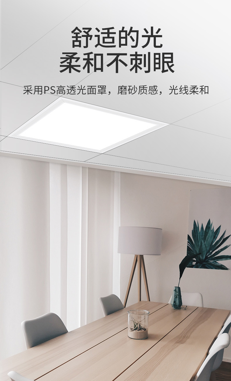 集成吊顶平板灯厨卫铝扣板嵌入式吸顶灯天花板厨房浴室LED面板灯详情6