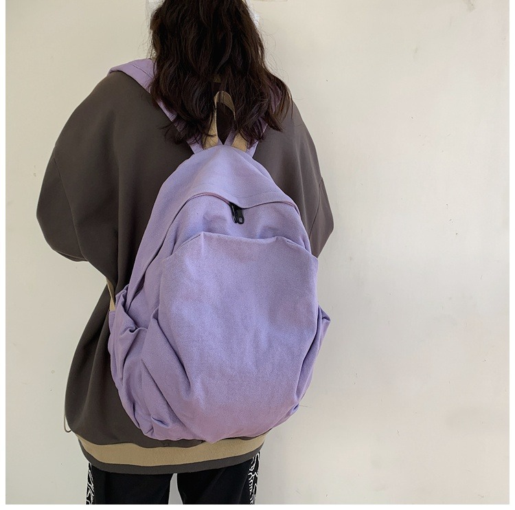 书包女休闲复古耐磨帆布双肩包男女日系大学生简约百搭旅行背包男详情24