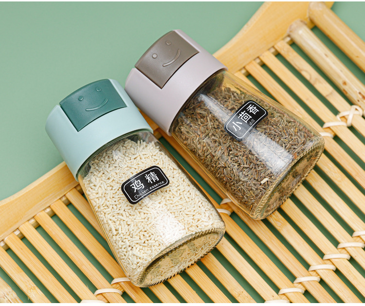 按压式定量调味罐密封调料盒食盐罐味精调料罐厨房玻璃调味控盐瓶详情12