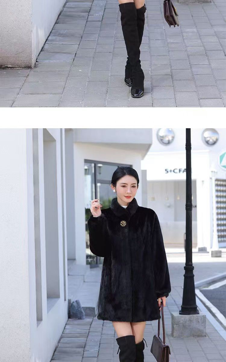 貂皮大衣女冬季新款整貂皮外套中老年貂绒仿皮草中长款加厚妈妈装详情14