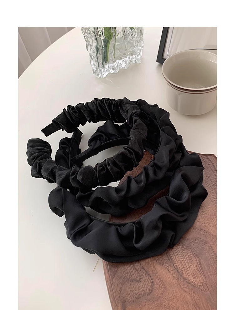 High-end, light luxury hair band for women, high head, pleated facial cleanser, silk large intestine hair band, hair accessories, headwear, headband wholesale 02 pic 12