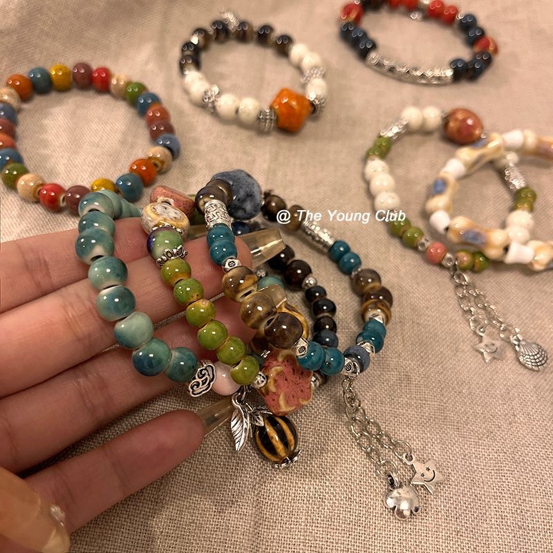 手作款 新中式民族风陶瓷手链女国风手饰串珠手串2023年夏季新款详情1
