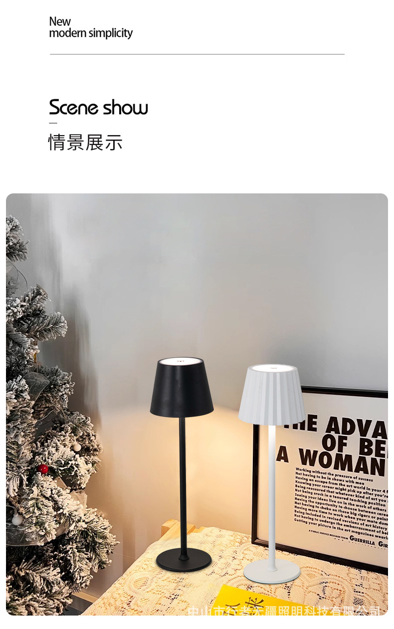 新款铁艺高脚台灯卧室床头触摸创意小夜灯现代简约客厅充电小台灯详情8
