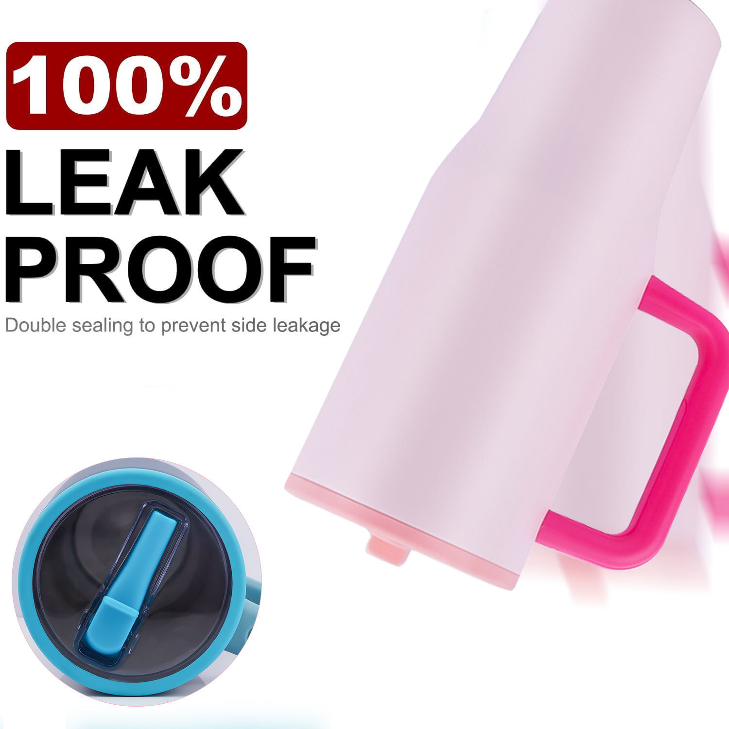 亚马逊热销不锈钢保温杯纯色简约高颜值吸管杯户外带手柄冰霸杯详情4