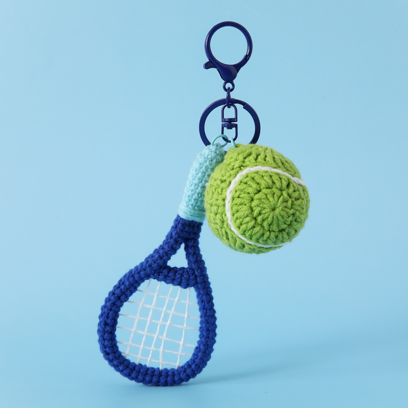 运动风钩织网球套装钥匙扣健康达人解压包包挂件男生弟弟小礼物详情3