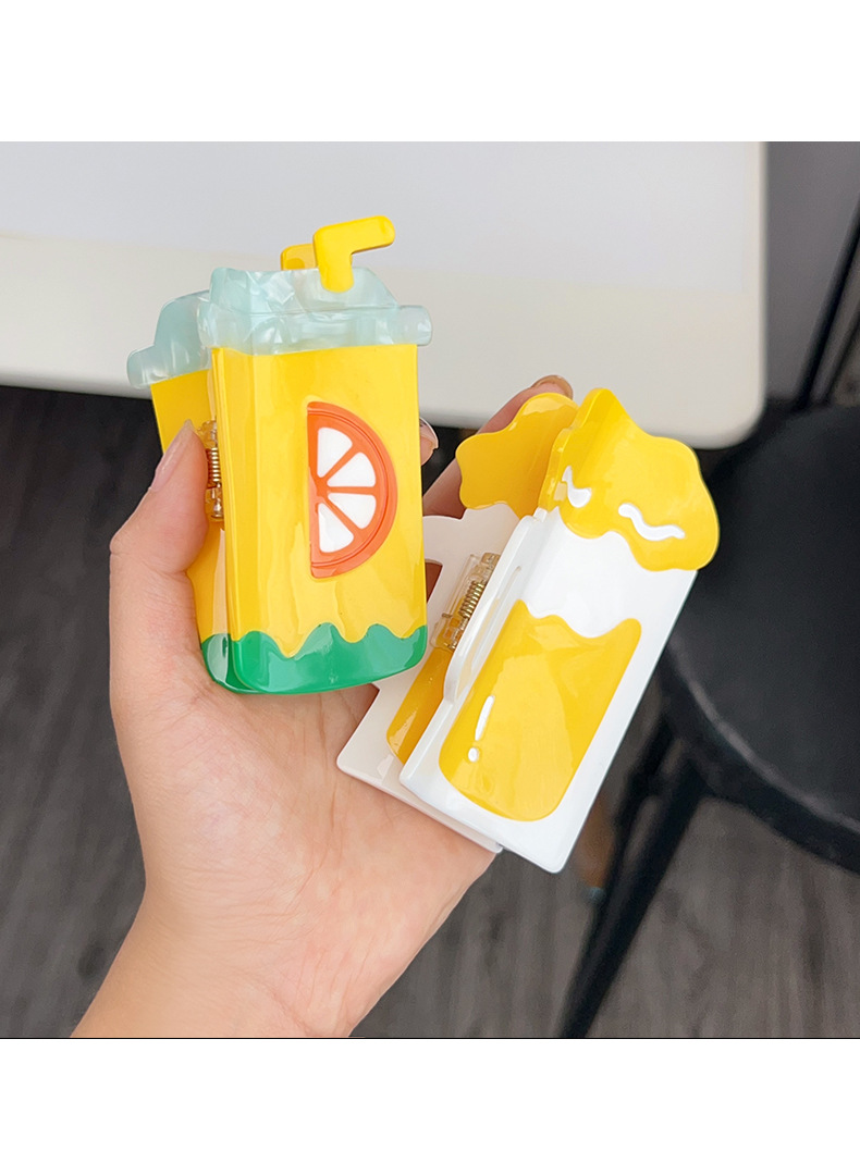 网红新款汉堡包抓夹醋酸发夹可爱夏日水果彩色卡通饰品鲨鱼夹批发详情8