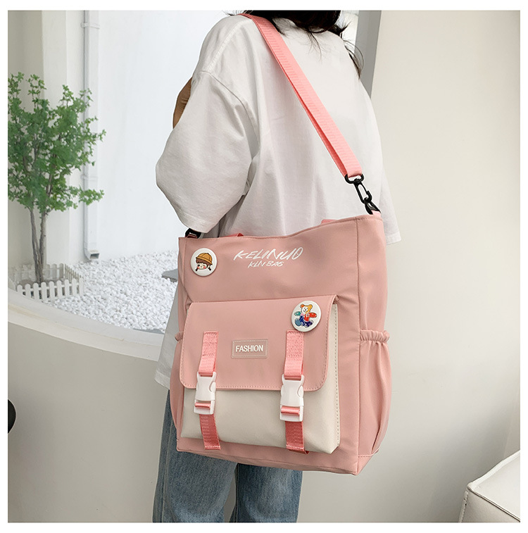 书包女ins森系单肩包学生帆布包清新简约斜挎包大容量装书手提袋详情26