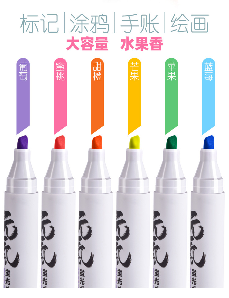 Wholesale Weiya Hui Highlighters, large-capacity fruit-scented highlighters 061, eye-protecting soft-color highlighters pic 3