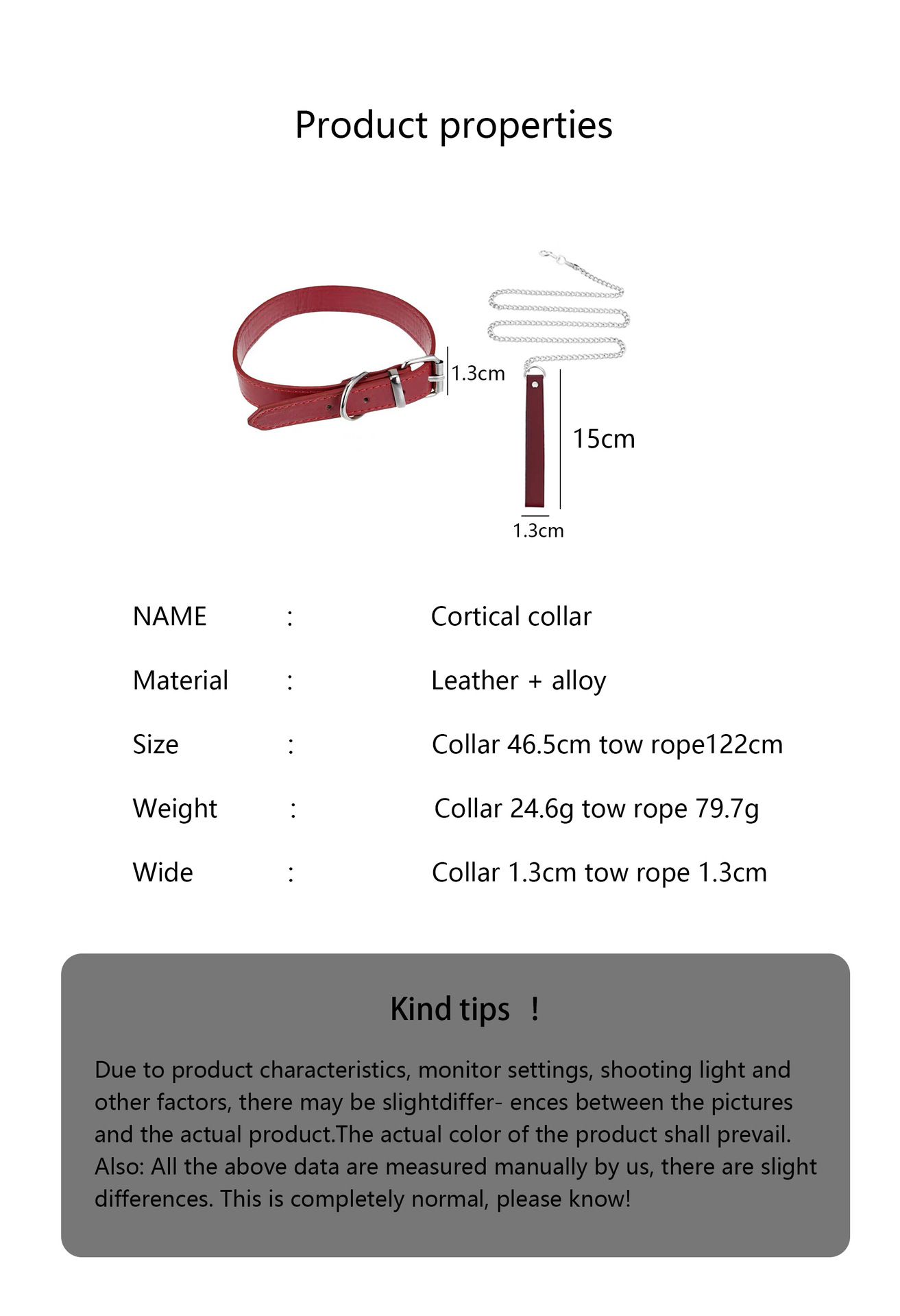 红色牵引绳项链颈带项圈女性感choker链条脖圈颈链颈圈锁骨链颈环详情3