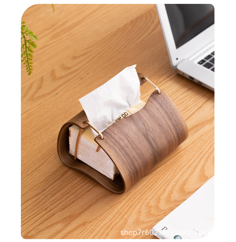 Black walnut tissue box, peach wood living room tissue box, solid wood storage box, light luxury home napkin box, tissue pic 4