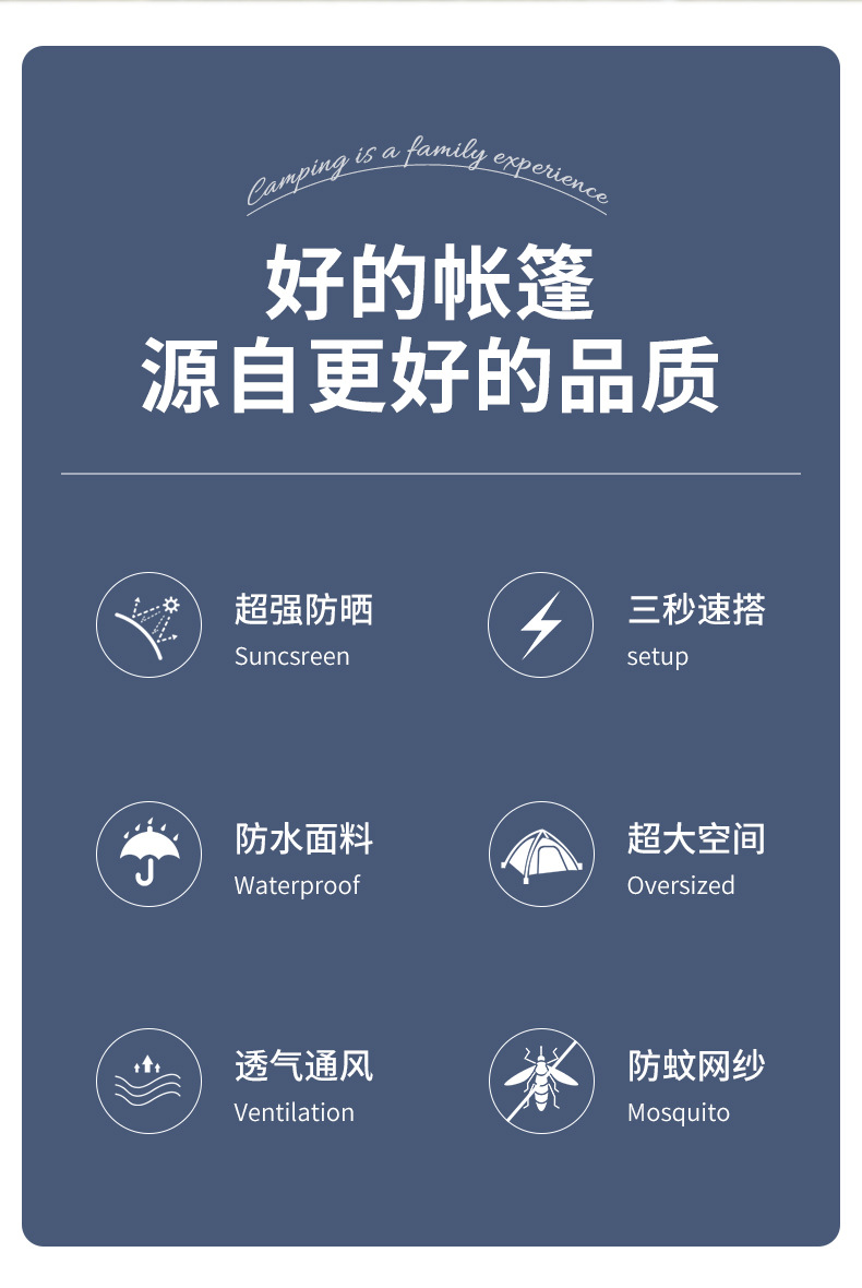 帐篷露营户外3-4人防水加厚便携式免安装一秒速开全自动船型帐篷详情3