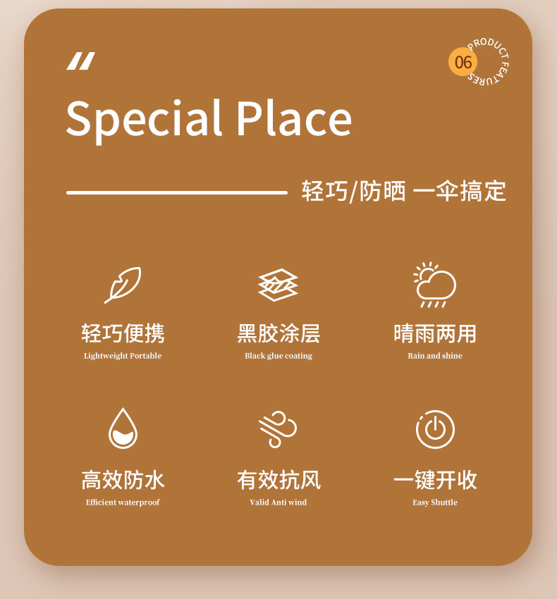 便携小巧超轻碳纤维羽毛伞手动自动轻便太阳伞三折晴雨伞两用批发详情13