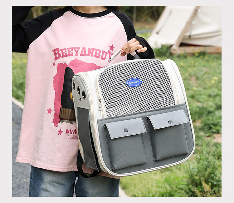 宠物用品猫包外出双肩宠物包大容量透气便携出行宠物猫狗背包详情33