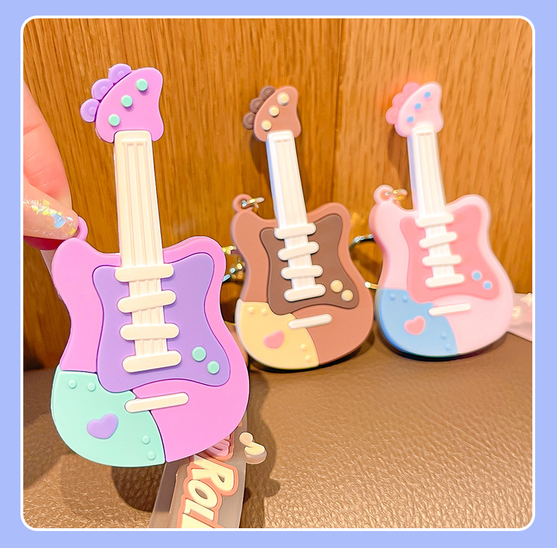 创意酷酷吉他钥匙扣汽车钥匙链车挂件包包挂饰礼品情侣小礼物批发详情12