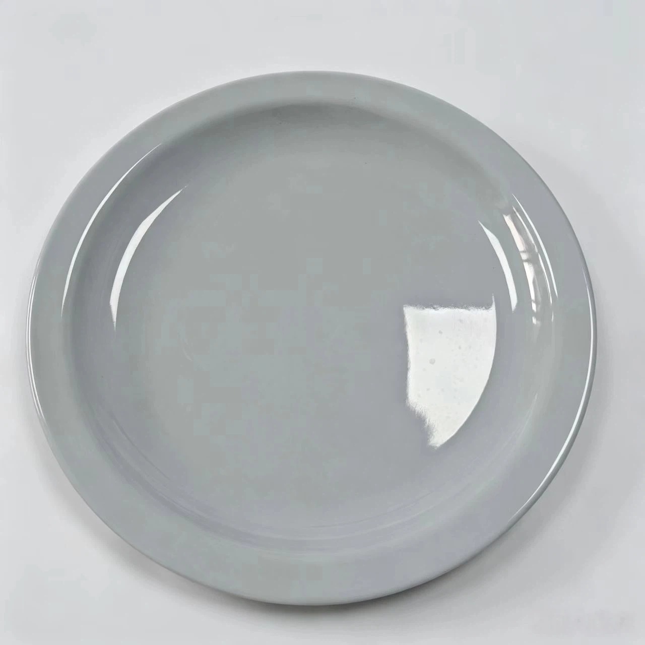 A light blue melamine circular concave plate, a simple and high-end Chinese and Japanese beef plate pic 3