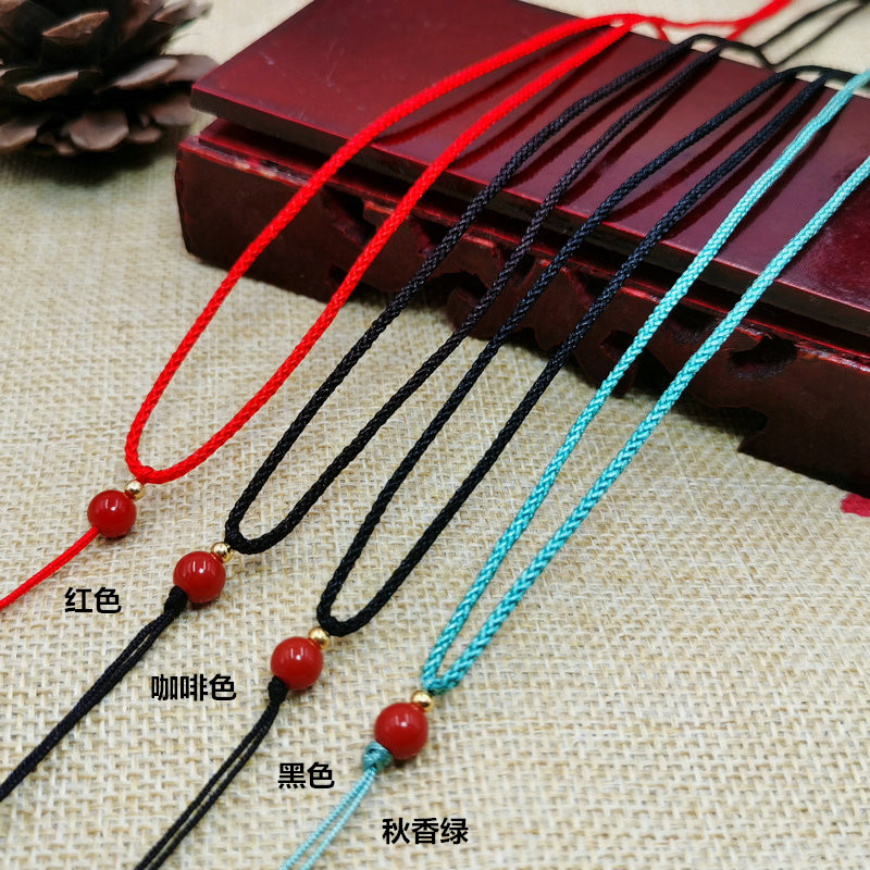 吊坠绳可调节细绳吊坠挂绳玉绳手工编织水晶挂件朱砂饰品挂绳批发详情2