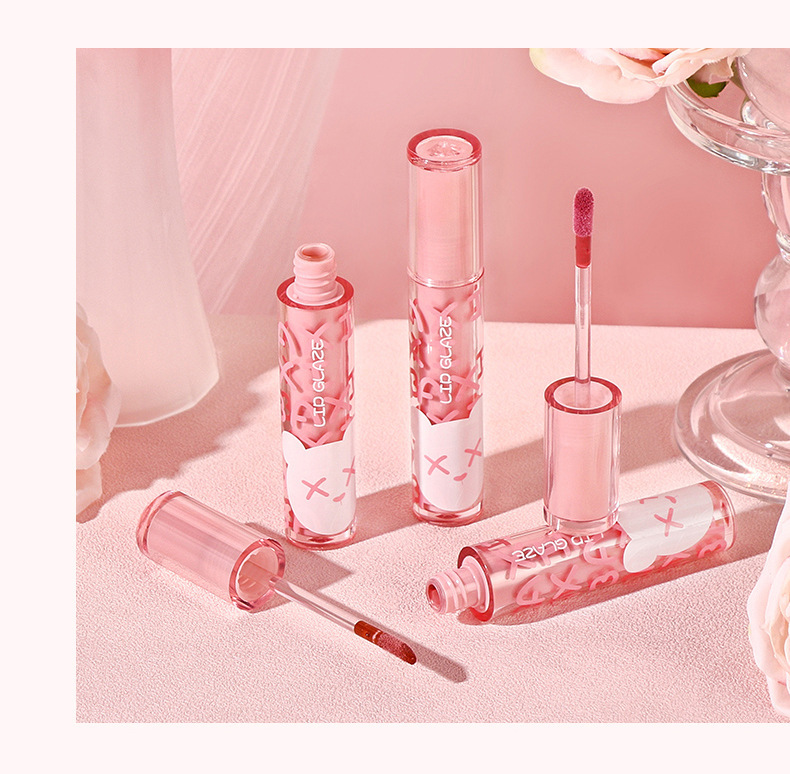 baxi Peach Pink Bear Water Light Mirror Lip Gloss is easy to apply and does not smudge. It is a moisturizing velvet nude pseudo-natural lipstick pic 17