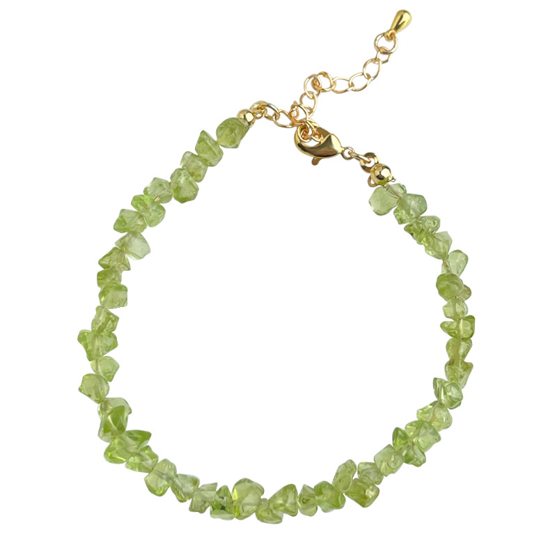 Spring and summer forest-themed peridot crystal necklace collarbone chain, fresh and sweet, natural stone necklace in shape, factory accessory pic 12