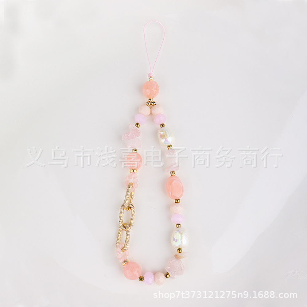 Natural stone, colored stone beads, Baroque mobile phone chain, short wrist strap, chain splicing hanging rope, jewelry hanging ornaments, other hanging ornaments finished products pic 7