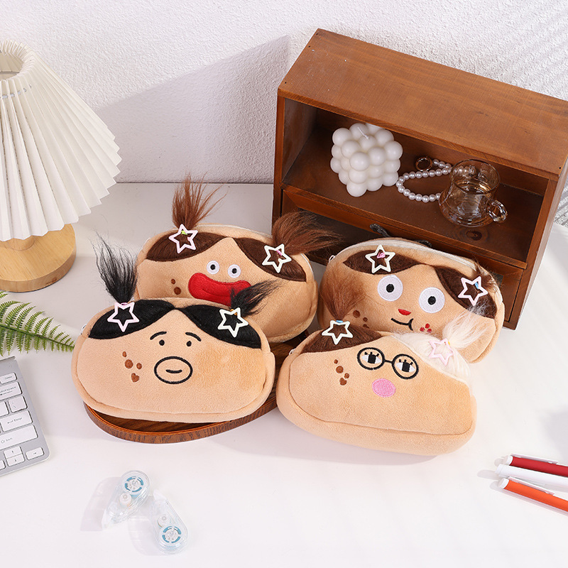 2025搞怪丑萌可爱卡通毛绒大容量笔袋学生创意文具收纳收纳袋ins详情3