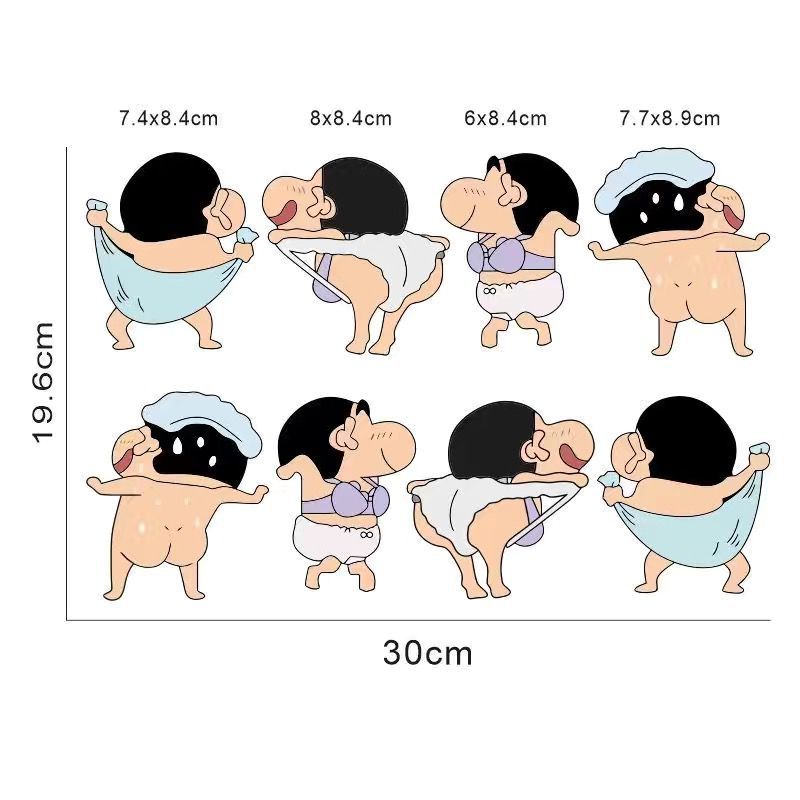 【升级款】蜡笔小新卡通贴纸墙贴浴室马桶贴瓷砖厕所居家防水贴纸详情2