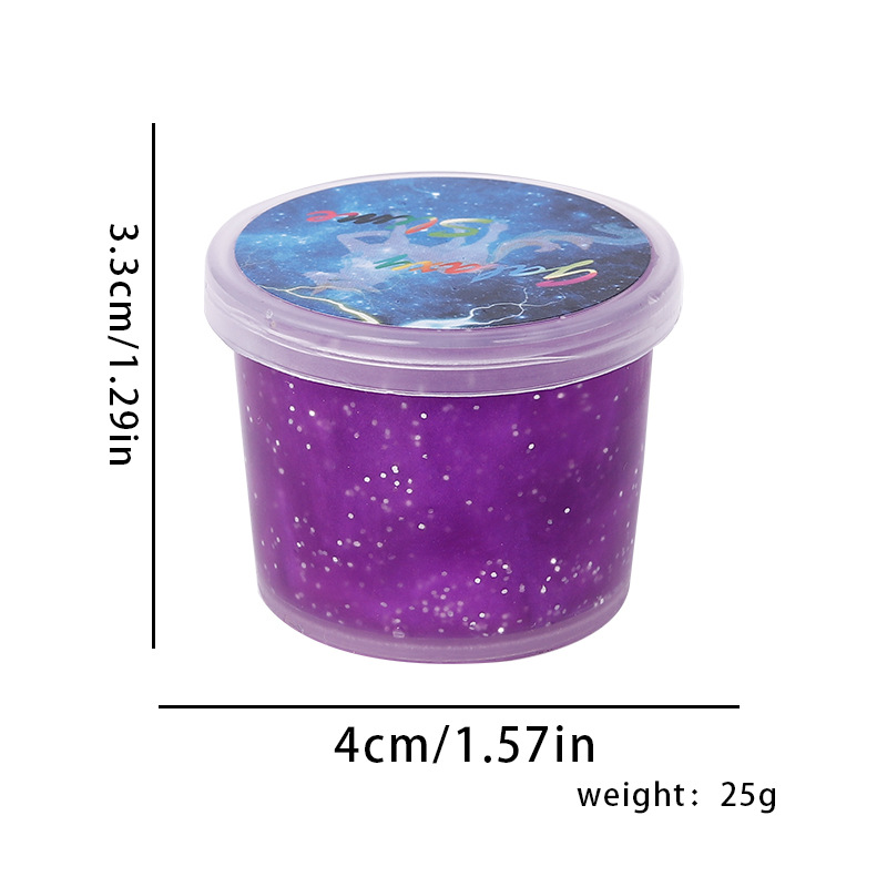 亚马逊爆款 星空水晶泥七彩小罐史莱姆混色起泡胶 slime 厂家批发详情2