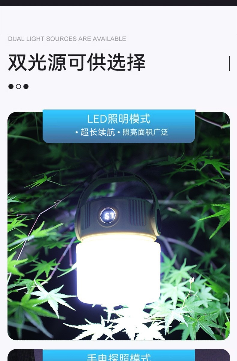 跨境爆款太阳能灯户外露营灯超长续航强光摆摊便携式充电照明灯营详情7