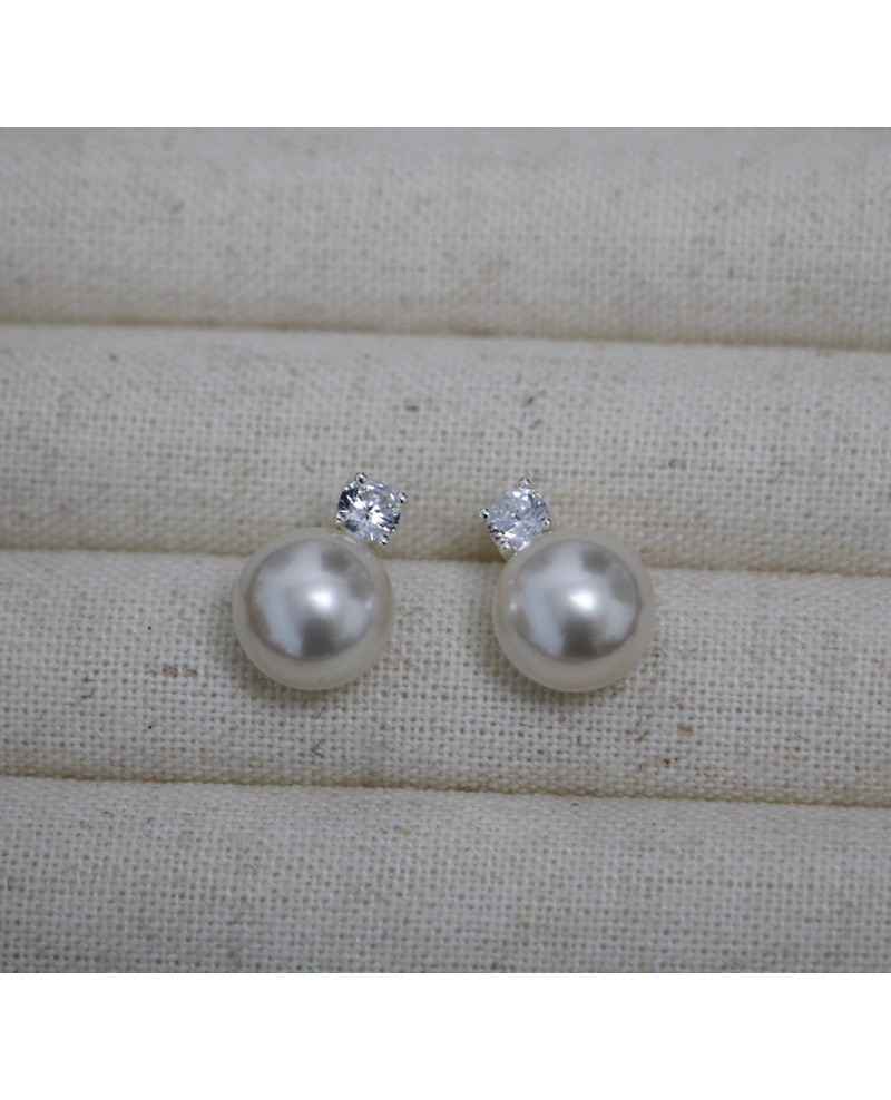 2024 Little Sweet Potato, Australian White, True Hemp, Lavender 5A, Zircon, Princess Diana, Shi Family Pearl 925, Pure silver Stud earrings, perfectly round pic 23