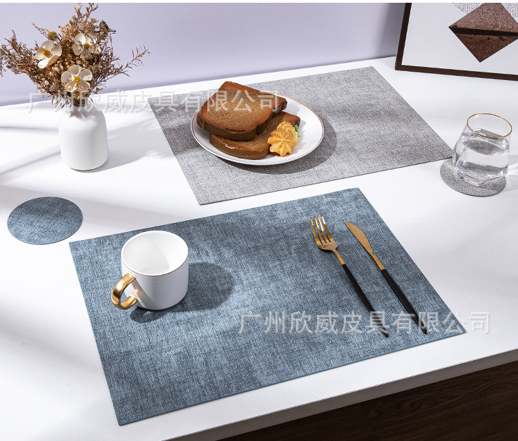 餐桌垫皮革布纹杯垫防烫耐高温隔热垫可水洗厨房餐垫定制防水防油详情18