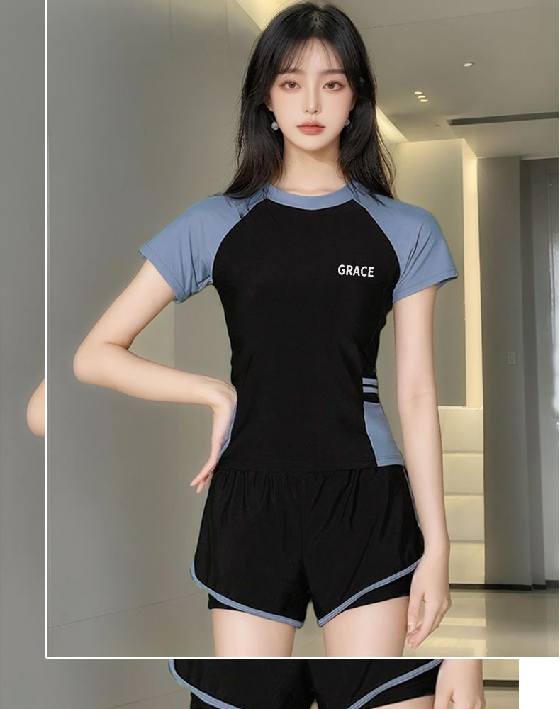 爆款温泉泳衣女分体两件套加大码胖mm显瘦保守专业游泳训练游泳衣-121006详情15