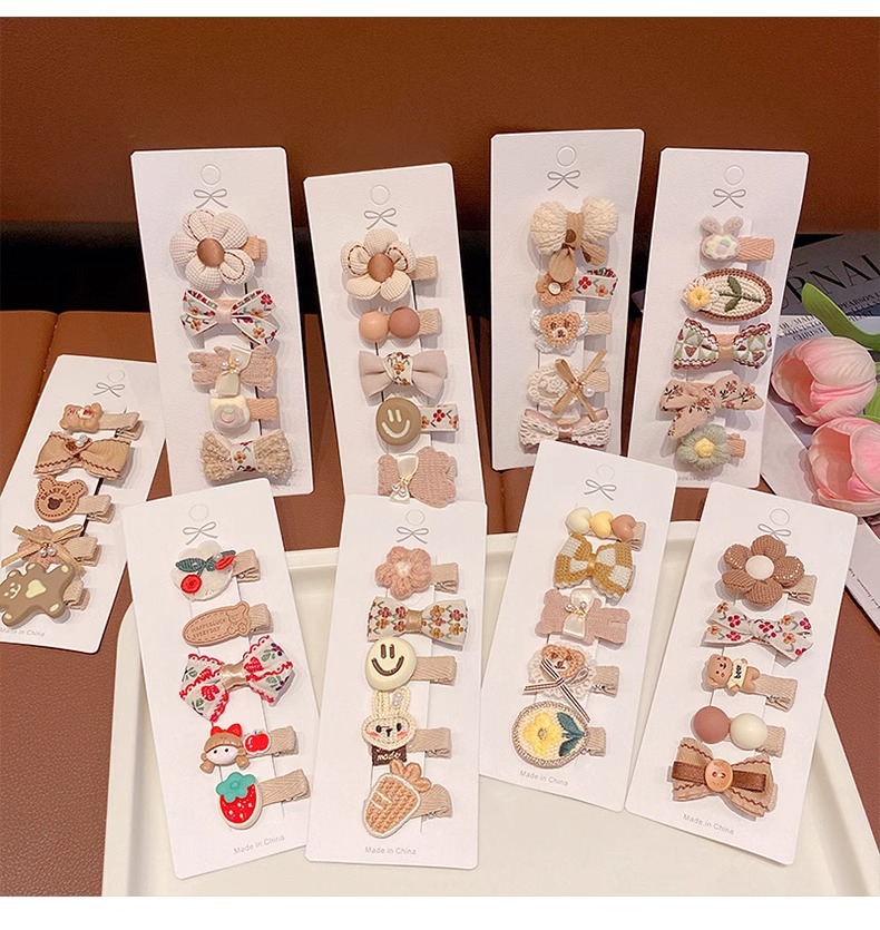 宝宝全包布发夹女童不伤发可爱复古婴儿小夹子儿童花朵发卡头饰详情17